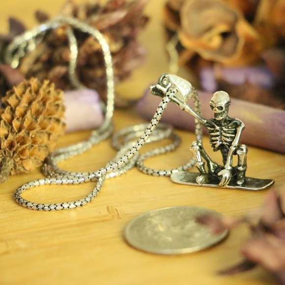 925 Silver Skeleton Snowboarding - Picture 2 of 8